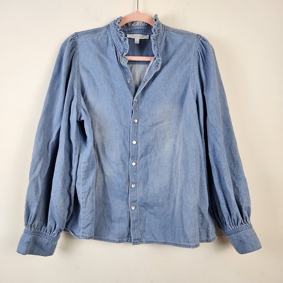 Adyson Parker Chambray button down shirt Size Large - Picture 1 of 8